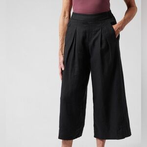 ATHLETA PLAYA WIDE LEG LINEN CROP SIZE 10 TALL